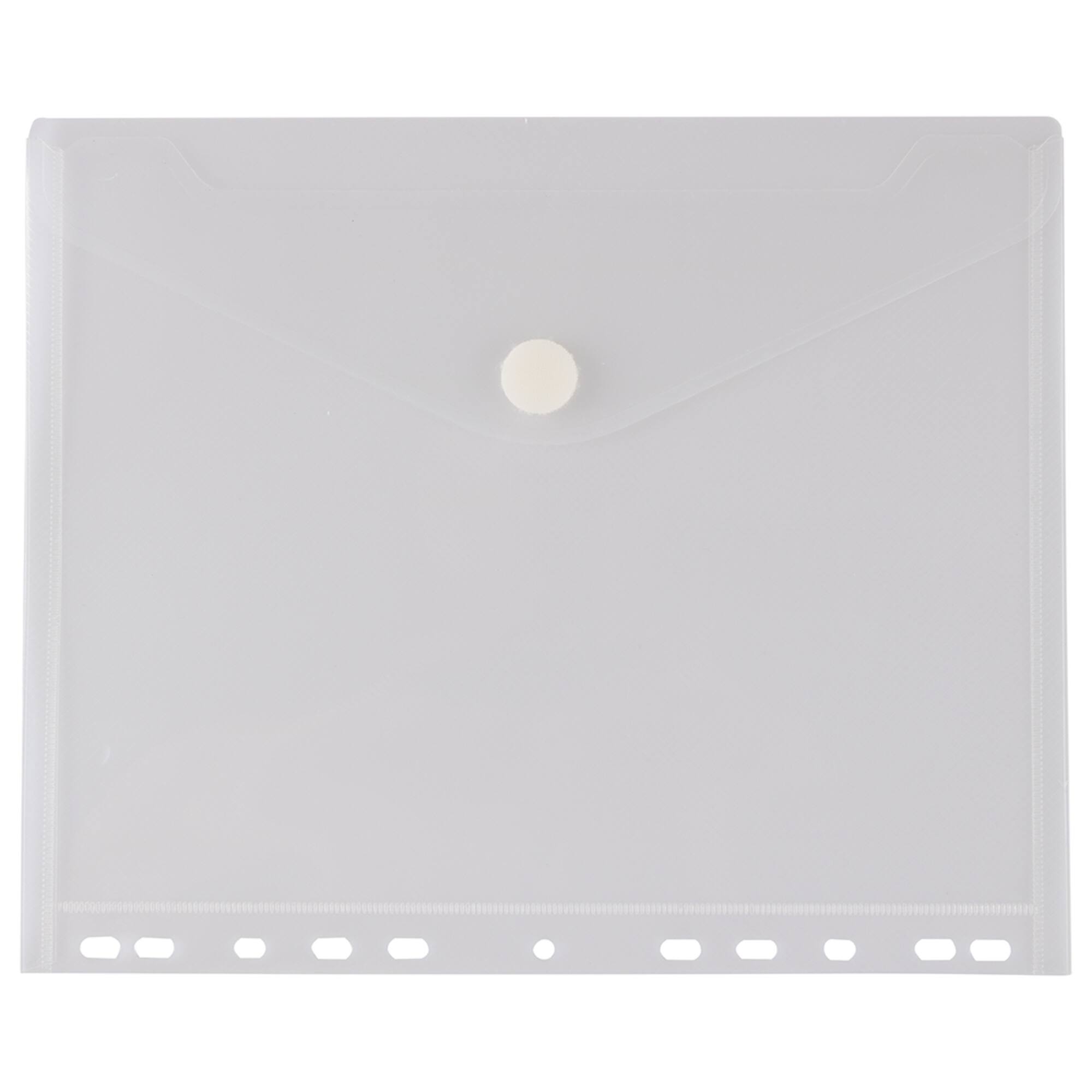 JAM Paper 8.5" x 11" Clear Plastic Hook & Loop Closure Envelopes, 12ct.
